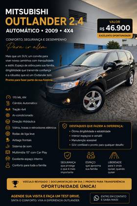 MITSUBISHI OUTLANDER 2.4 4X4 16V GASOLINA 4P AUTOMÁTICO MITSUBISHI OUTLANDER 2.4 4X4 16V GASOLINA 4P AUTOMÁTICO